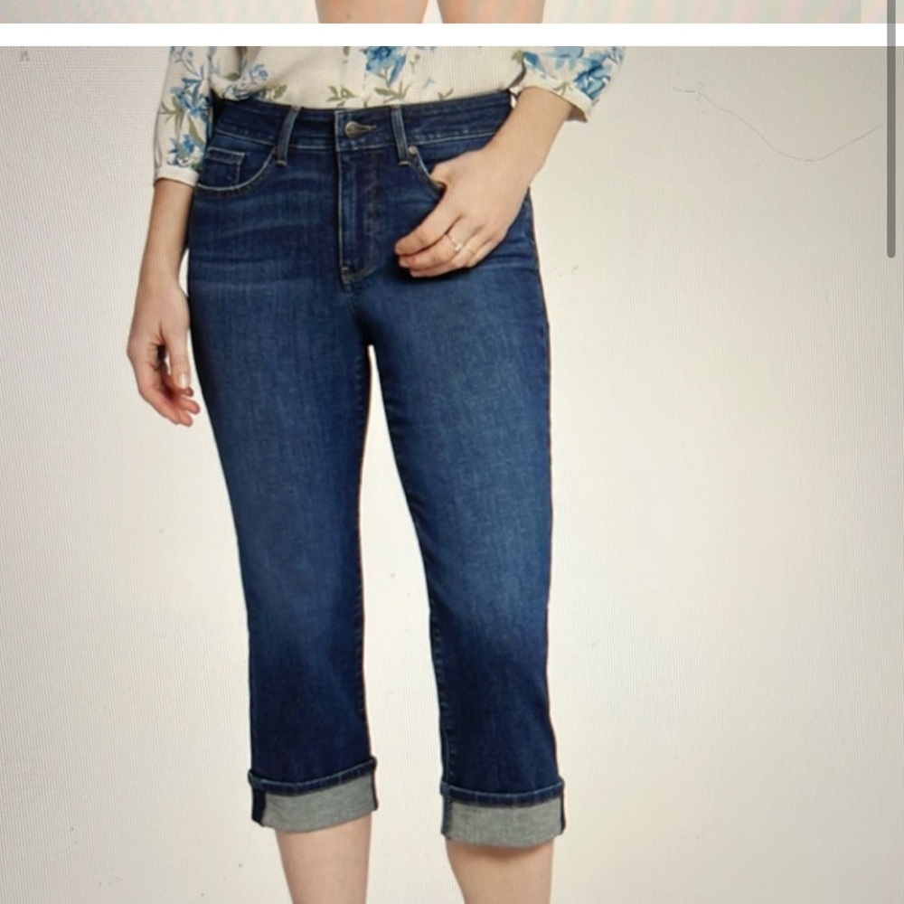 50%offw❤️NYDJ MARILYN‎ STRAIGHT COOL EMBRACE LIFT X TUCK TECHNOLOGY CROP JEANS 2